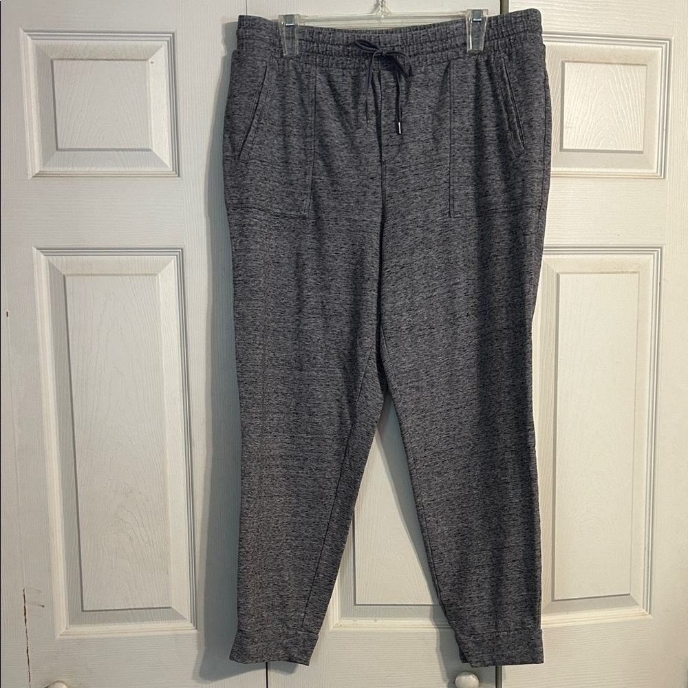 Talbots Gray Heather Jogger Sweatpants Cotton Pima Modal Loungewear Athleisure